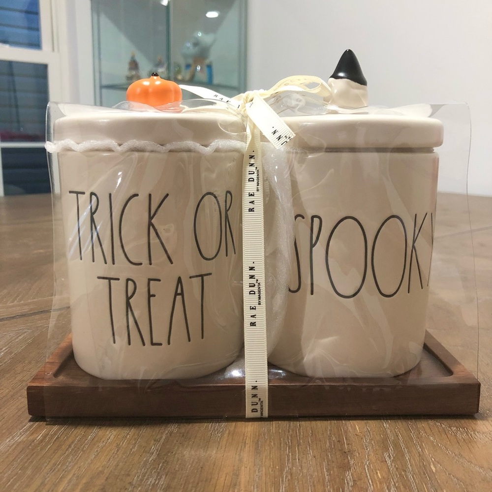 Rae Dunn trick or treat spooky canister